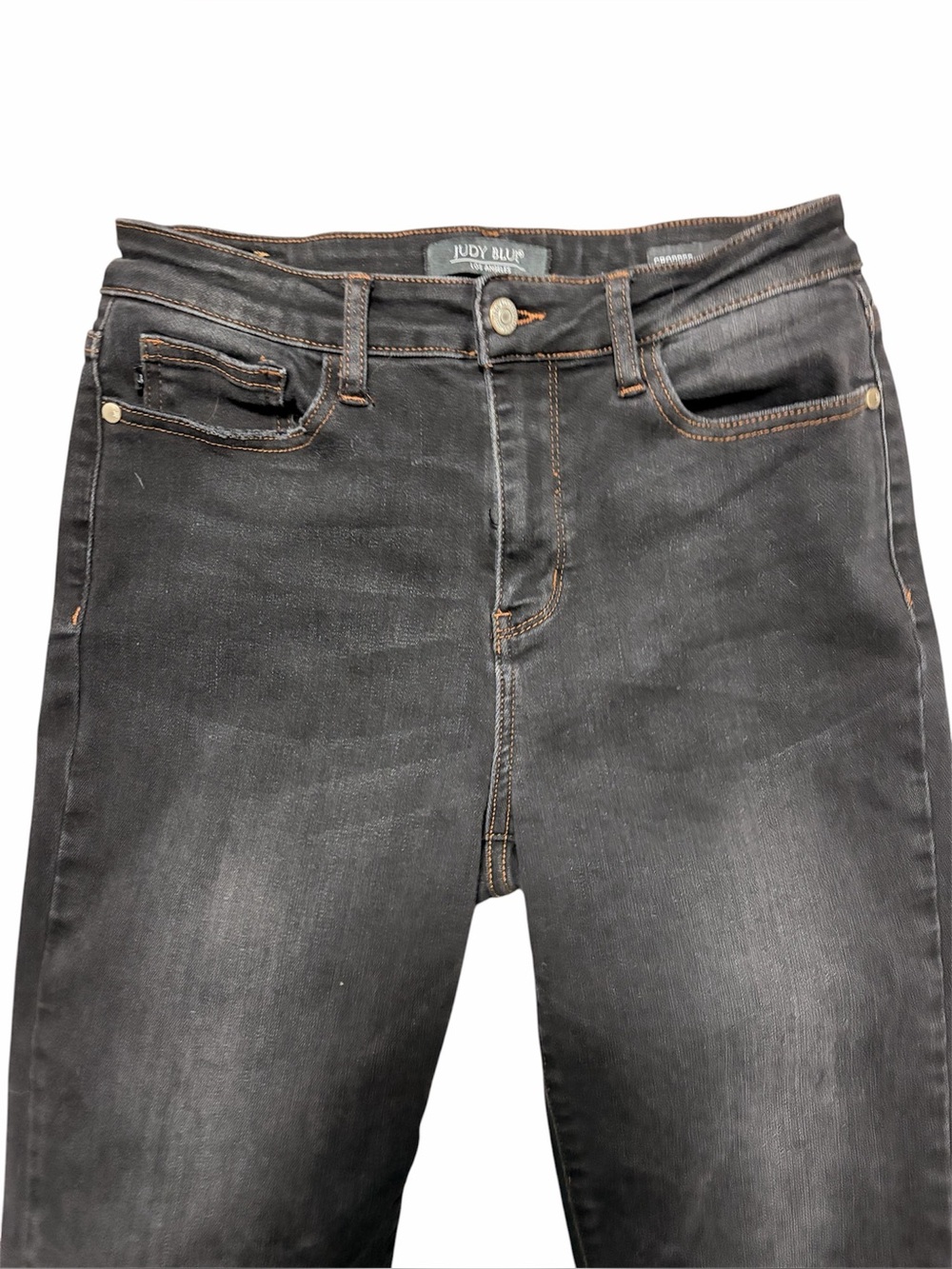 Judy Blue Jeans Women's Size Black Cropped Straight Leg Raw Hem - Picture 2 of 13